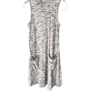 Ultra Flirt Pocket Shift Dress Mock-Neck Sleeveless